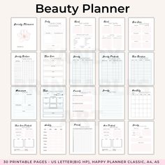 This Printable Skincare Planner can help to record your beauty routine and makeup ideas. Plan your everyday look and treatments with these printable planner inserts. You can use this Beauty Journal to keep track of your favorite beauty products, record skin reactions and monthly appointments. Glow Up Planner is an easy way to know what works and what doesn't work on your skin. Figure out your ideal skin care routine and write down the best makeup ideas. A great gift for newbie makeup artists or Skin Care Calendar, Routine Tracker Printable, Skincare Routine Tracker, Ideal Skin Care Routine, Skin Care Planner, Printable Skincare, Glow Up Journal, Skincare Journal, Glow Up Planner