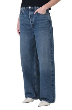 AGOLDE Low Slung Baggy Jeans | Nordstrom Agolde Jeans, Fabric Gift Bags, Nordstrom Store, Fabric Gifts, Anniversary Sale, Free Fabric, Baggy Jeans, Recycled Cotton, Vintage Inspired