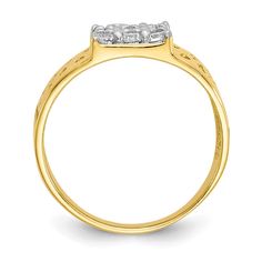 10KT Yellow Gold Cubic Zirconia Baby Ring; Size 1.5 Baby Ring, Diamond Tops, Baby Rings, Kids Rings, Yellow Gold Bracelet, Cz Ring, Elegant Ring, Yellow Gold Earring, Anniversary Bands