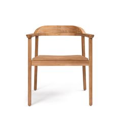 a wooden chair on a white background