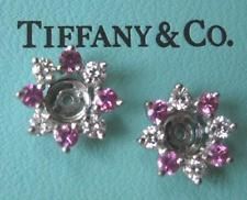 TIFFANY & CO Pink Sapphire & Diamond Platinum Earrings Jackets Platinum Earrings, Fine Earrings, Vintage Designer, Sapphire Diamond, Pink Sapphire, Tiffany & Co.