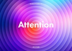 the word attention is surrounded by colorful circles