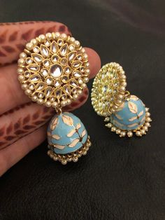 Excited to share the latest addition to my #etsy shop: Kundan jewelry, indian jewelry, pakistani jewelry, indian earrings, pakistani earrings kundan earrings, jhumka earrings, kundan jhumka , #noorzaracollection Kundan Jhumka, Pakistani Earrings, Earrings Kundan, Earrings Jhumka, Mint Jewelry, Artsy Jewelry, Jewelry Pakistani, Wedding Wardrobe, Peacock Earrings