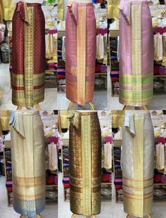 Ready to wear(come with hooks) L size : waist 23-28 in XL      : waist 29-36 In XXL.  : waist 37-45 in XXXL : waist 45-60 in skirt length about 37 in. Ship from Thailand **colors may slightly very on different monitors. Thai Silk Skirt, Thai Dance, Sarong Dress, Thai Silk, Womens Costumes, Mix Color, Silk Skirt, Women's Costumes, Shirt Skirt