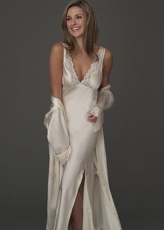 Luxury silk nightgown Elegant Lace V-neck Nightgown, Elegant Gown With Lace Trim For Daywear, Elegant Daywear Gown With Lace Trim, Elegant Evening Nightgown With V-neck, Elegant V-neck Nightgown, Elegant Night Dress With Lace Bodice, Elegant Silk Sleepwear With V-neck, Elegant Silk V-neck Sleepwear, Elegant V-neck Silk Sleepwear