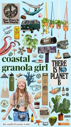 the cover of coastal granola girl, which is surrounded by plants and other things