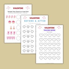 valentine's day worksheet for kids with hearts and cupcakes on them