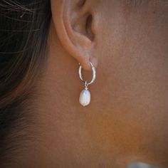 These 14mm Pearl Mini Hoops are perfect for adding a touch of elegance to any outfit. Crafted with freshwater pearl, these hoops offer a classic and timeless look for any occasion. Freshwater Pearls, Fresh Water, Silver