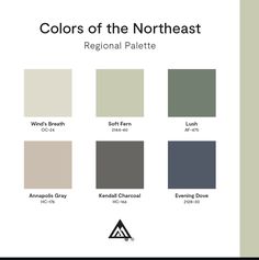 the color scheme for colors of the north east region, including grays and browns