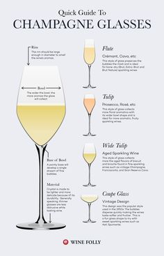 the wine glasses are labeled with different types of wines in them and how to use them