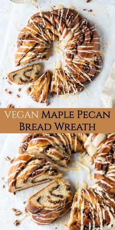 vegan maple pecan bread is sliced and ready to be eaten