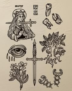 3ème planche de petits flashs à adopter ! Tu peux directement les réserver en message privé ! Ils seront tous postés dans la story « disponible » . . . #montpellierartist #montpellier #montpelliertatouage #montpelliertattoo Jodorowsky Tattoo, Spanish Heritage Tattoo, Medieval Flower Tattoo, Gothic Medieval Tattoo, Woodcarving Tattoos, Black Out Tattoo Designs, Woodcut Style Tattoo, Block Print Tattoo, Baroque Tattoo Design