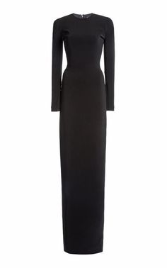 Women's Balenciaga Crepe Maxi Dress - Black - Maxi dresses Concealed zip fastening along back. Composition: bi-stretch crepe twill. Dry clean. Made in Italy. Black Dress Aesthetic, Vampire Style, Balenciaga Dress, New York Stock Exchange, Crepe Maxi Dress, Dress Aesthetic, Stock Exchange, Fashion Poses, Couture Collection