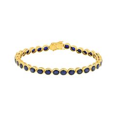 22k Gold Sapphire Tennis Bracelet | Raj Jewels Luxury Blue Sapphire Tennis Bracelet, Classic Blue Jubilee Bracelet, Classic Blue Round Bracelets, Luxury Blue Gold Jubilee Bracelet, Sapphire Jubilee Bracelet, Classic Blue Round Gold Bracelet, Classic Blue Gold Bracelet, Blue Jubilee Bracelet, Bracelet Size Guide