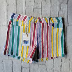 Trendy Indigo.Rein Striped Denim Shorts Size 13 Colors Off White Red Green Yellow Blue Great Condition, Never Worn 90s Vibe, Retro Style, Vintage Style Denim Jean Shorts Rainbow Multi Color Fun Denim Bottoms For Summer, Yellow High Waist Jean Shorts For Summer, Retro Cotton Jean Shorts For Summer, Striped High Waist Jeans For Summer, Retro Cotton Jeans For Summer, Fitted Cotton Jean Shorts For Summer, Multicolor Cotton Cutoff Bottoms, Multicolor Cutoff Jean Shorts For Spring, Multicolor Cutoff Shorts For Spring