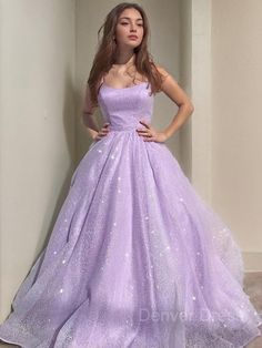 A-Line Square Floor-Length Tulle Prom Dresses For Black girls With Beading Sparkly Prom Dresses Long, Lilac Prom Dresses, Sparkly Prom Dress, Spaghetti Strap Prom Dress, Sequin Formal Dress, Purple Prom Dress, Cute Prom Dresses, Backless Prom Dresses, Pretty Prom Dresses