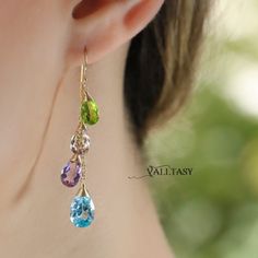 Topaz Earrings Luxury Gemstone Earrings Gemstone Dangle Earrings Bridal Earrings Pastel Earrings 14K Topaz Bridal Earrings SOLID GOLD 14K (36890 - 1) Elegant Multicolor Gemstone Chandelier Earrings, Elegant Multicolor Teardrop Jewelry, Elegant Gemstone Chandelier Earrings With Long Drop, Elegant Long Drop Gemstone Chandelier Earrings, Elegant Long Drop Chandelier Earrings With Gemstone, Elegant Multi-stone Long Drop Jewelry, Elegant Long Drop Multi-stone Jewelry, Elegant Multicolor Drop Jewelry, Elegant Long Drop Birthstone Jewelry