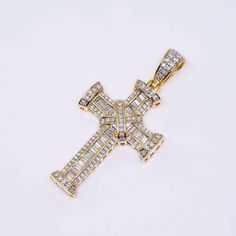 14K Gold Cross Pendant Charm with CT Diamond Stones Luxury Diamond White Diamond Cross Necklace, Luxury Cross Necklace With Diamond Accents, Luxury Cross Pendant Necklace, Luxury Cross Necklace, Luxury White Gold Cross Necklace, Luxury Diamond White Cross Necklace, Luxury Pendant Cross Necklace With Diamond Accents, Luxury Cross Pendant Necklace With Diamond Accents, Luxury Yellow Gold Cross Necklace