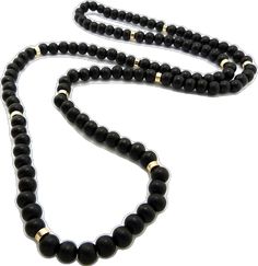 Black Polished Long Necklace Beads, Polished Black Beads For Long Necklace, Elegant Black Necklace With Wooden Beads, Elegant Black Beaded Necklace With Wooden Beads, Elegant Black Wooden Beads, Black Wooden Beads For Meditation, Brown Tone, Necklace Black, Jet Black