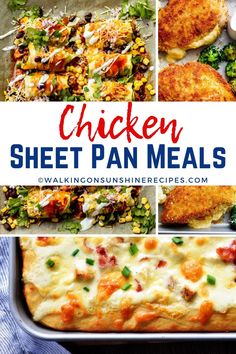 chicken sheet pan meals with text overlay