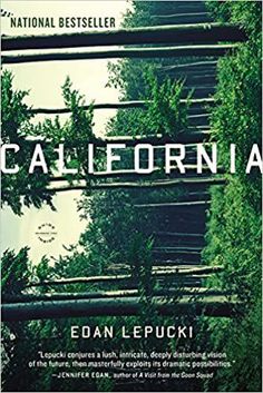 a book cover with trees and the words california in white letters on top of it