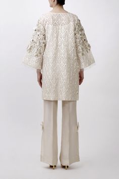 Mumu Mandarin Elegant Festive Sets With Embroidered Cuffs, Elegant Floral Embroidered Outerwear For Spring, Spring Party Sets With Embroidered Sleeves, Wedding Sets With Embroidered Cuffs Long Sleeve, Elegant Sets With Embroidered Long Sleeves, Elegant Fitted Set With Flare, Elegant Fitted Flare Set, Elegant Embroidered Spring Outerwear, Formal Outerwear With Resham Embroidery