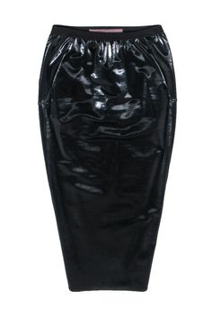 Redefine elegance with this sophisticated midi skirt by Rick Owens, impeccably crafted from lustrous black patent leather. Its high-fashion silhouette, created by a sleek banded waist and a unique overlapping back with a central split hem, merges elegance with edgy style. Pair it with a tucked-in silk blouse and stilet French Girl Chic, Fashion Silhouette, Leather Midi Skirt, Chic Shop, Stiletto Boots, Buy Shoes Online, Edgy Style, French Girl, Split Hem