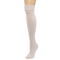 This pair of Cuddl Duds women's over the knee socks feature a cozy cable-knit design. Made from a soft stretch-knit, they come complete with a wide ribbed trim. Wear them with your favorite boots. # Pieces In Set: 1 PairShoe Size Range: 4-10Fiber Content: 98% Polyester, 2% SpandexFabric Description: KnitCare: Dry Flat, Hand WashCountry of Origin: Imported Cozy Stretch Beige Socks, Beige Knee-high Socks For Stocking Stuffers, Soft Knee-high Socks For Stocking Stuffers, Cream Stretch Knee-high Socks, Fitted Beige Cozy Socks, Fitted Cozy Beige Socks, Cream Fitted Cozy Socks, Cozy Fitted Cream Socks, Cream Knee-high Socks For Stocking Stuffers