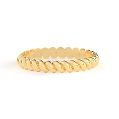 Discover the epitome of elegance with our 14K and 18K Solid Gold Twist Rope Ring--a gift destined to captivate her. 18K Gold Dainty Stacking Twisted Rope Gold Wedding Band crafted with meticulous precision, this dainty stacking ring boasts a delicate 2,77mm braided design that weaves sophistication into each twist. Its timeless allure lies in the clean, trendy flat interior, elevating any occasion with its refined charm. Imbued with expert craftsmanship and made from real, resilient gold, this p Stackable Yellow Gold Eternity Band For Wedding, Elegant Yellow Gold Bracelets With Decorative Band, Elegant 14k Gold Bracelets With Decorative Band, Elegant Adjustable Gold Band, Gold Elegant Stackable Rings With Polished Finish, Elegant Gold Stackable Rings With Polished Finish, Elegant Gold Stackable Rings With Round Band, Elegant Stackable 14k Gold Bands, Elegant Bracelet With Decorative Band For Anniversary