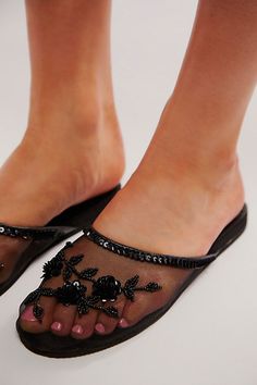 Slip into sweet style with these mesh mules, featuring sequin embellishments and floral motifs for an elevated touch. **Features:** Slip-on style, backless design, sheer mesh uppers, round toe, flat sole, sequin embellishments, beaded floral embroidery **Why We Liberty Mesh Mules by FP Collection in Black, Size: EU 35 Mesh Shoes, Backless Design, Sweet Style, Floral Motifs, Jeffrey Campbell, Boho Clothing, Boho Outfits, Mule, Floral Embroidery