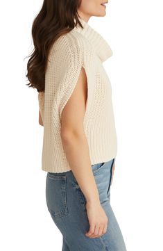 A drapey cowl neck tops a chunky cotton sweater knit in a relaxed profile with barely there dolman sleeves. 19" length Cowl neck Short sleeves 100% cotton Machine wash, tumble dry Imported Chic Chunky Knit Tops For Layering, Slouchy Chunky Knit Top, Chic Relaxed Fit Chunky Knit Top, Relaxed Fit Cable Knit Top For Layering, Cable Knit Tops For Layering With Relaxed Fit, Relaxed Fit Cable Knit Top, Relaxed Fit Knit Turtleneck Top, Chunky Knit Top For Spring Layering, Spring Chunky Knit Top For Layering