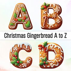 christmas gingerbread font and lowercase letters