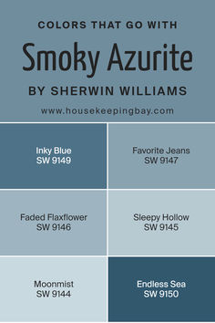 the colors that go with smoky azure by sheryln williams, including blue and