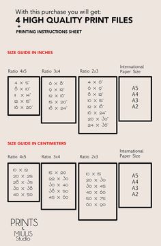 four different print files with numbers and symbols on them, all labeled in the same font