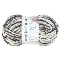 yarn ball with black and white stripes on the top, in an image from wool & linens