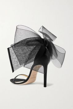 Find JIMMY CHOO Aveline 100 Bowembellished Grosgrain Sandals on Editorialist. Sandals tulle grosgrain bow-detailed open almond toe buckle-fastening ankle strap leather sole made in italy Jimmy Choo's Sandra Choi likes to create designs for special moments, she often remembers occasions by the shoes she was wearing at the time. Perfect for formal events, these 'Aveline' sandals have been made in Italy from grosgrain and decorated with large organza bows. Jimmy Choo Aveline, Jimmy Choo Bow, Jimmy Choo Heels, Walk This Way, Jimmy Choo Shoes, Blue Sandals, Rubber Heels, Ankle Strap Sandals, Net A Porter