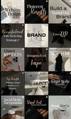 many different types of font and numbers are shown in this collage with the words, brands