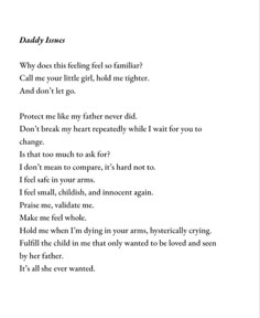 a poem written in black and white with the words daddy jones on it's left side