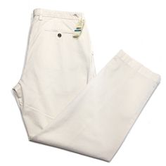 Tommy Bahama Island Chino Pants Bleached Sand Flat Front Pima Men Sizes: 35, 36 Color: Bleached Sand (White) Material: 78% Pima Cotton 22% Modal Measurements: 35: Width 35" Length 40" Inseam 30" 36: Width 36" Length 40" Inseam 30" Sku: 35/10504, 36/10503 Classic White Pants With Belt Loops, Summer Full-length Chinos With Pockets, White Pants With Welt Pockets For Summer, White Tapered Leg Dress Pants With Pockets, White Dress Pants With Tapered Leg And Pockets, White Tapered Leg Dress Pants For Summer, White Straight Leg Dress Pants With Pockets, White Cotton Dress Trousers, White Full Length Pants With Belt Loops