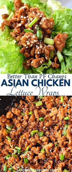 Easy,under 30 mins dinner fix with these delicious,best Asian Chicken Lettuce Wraps,so easy to make and healthy to fix lunch/dinner under no time.These chicken lettuce wrpas are so better than pf changs chicken lettuce wraps made with ground chicken and best lettuce wrap sauce makes this recipe the BEST! #savorybitesrecipes #asianchickenlettucewraps #lettucewraps #chickenlettucecups #asianfood #easydinner #dinnerrecipes #asianinspired Changs Chicken Lettuce Wraps, Lettuce Wrap Sauce, Asian Chicken Wraps, Pf Changs Chicken Lettuce Wraps, Salat Wraps, Asian Chicken Lettuce Wraps, Chicken Lettuce Wraps Recipe, Buffalo Chicken Wraps, Pf Changs