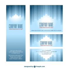 two sided business card template with blue waves on the back and white dots on the front