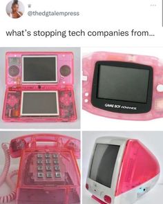 an old cell phone has been transformed into a pink case