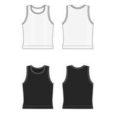 the front and back views of a tank top, with two sides cut out to show the