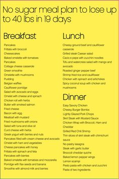 Day 1 - The change begins
Day 3 - Metabolism speed increases
Day 7 - Better mood, improved sleep
Day 14 - Less stress, more confident
Day 20 - Deal with food craving
Day 28 - See visible results in 4 weeks! No Sugar Meal Plan, Cauliflower Frittata, Baked Omelette, Dinners Under 500 Calories, Best Keto Pancakes, Mushroom Salad, Watercress Salad, Shrimp Fried Rice, Coconut Soup