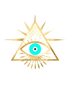 an all seeing eye in gold and blue on a white background with the word illuminate