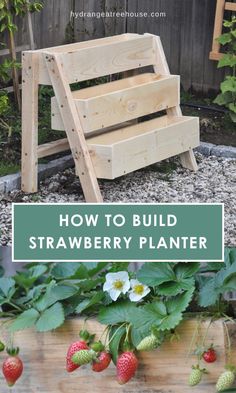 diy vertical strawberry planter made from wooden pallets