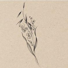 a drawing of some flowers on a piece of paper that has been drawn with ink