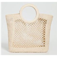 Complete The Look With L*Space Coastal-Cool Tote Bags Essential Beach Boho Accessories. Sold Out On Website. Retails $185.00. Fabric: Woven Raffia Wooden Handle With Covered Raffia Woven Netting And Structured Base Unlined Weight: 110z / 0.31kg Height: 11.75in / 30cm Length: 18.5in / 47cm Depth: 6.75in / 17cm Chic Beige Crochet Bag For Vacation, Chic Woven Shoulder Bag For Vacation, Chic Summer Bags Made Of Natural Fiber, Vacation Crochet Bag From Natural Fiber, Chic Beige Crochet Bag For Beach, Summer Vacation Bags With Open Weave, Vacation Crochet Bag With Open Weave For Beach Season, Summer Crochet Bag With Open Weave For Vacation, Vacation Crochet Shopping Bag