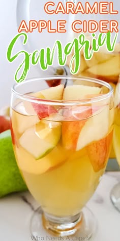 Carmel Apple Sangria Recipe, Caramel Apple Sangria Recipes, Slainte Mhath, Apple Sangria Recipes, Apple Cider Sangria Recipe, Fall Sangria Recipes, Caramel Apple Sangria, Caramel Apple Cider, Apple Cider Punch