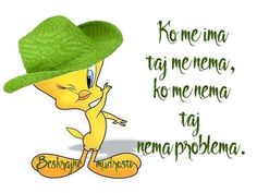 a yellow bird wearing a green hat with words in spanish on the bottom and below it